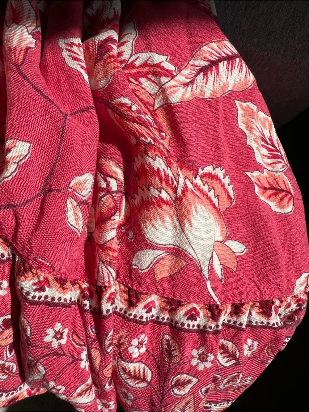 Angie Coral Red Floral Tie-Front Sundress - Picture 8 of 8